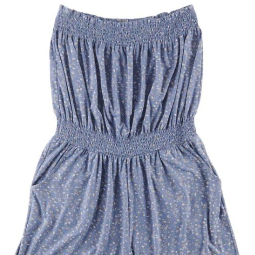 Women's Printed Smocked Strapless Romper - Giant Tiger